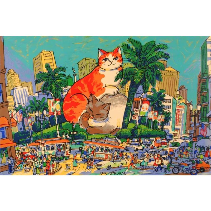 ポップアート 絵画 猫 シルクスクリーン 版画 マイケル・ルー