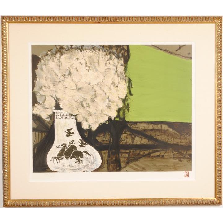 三岸節子 花 ヴェロンにて 1989.6 絵画 抽象画 インテリア リトグラフ