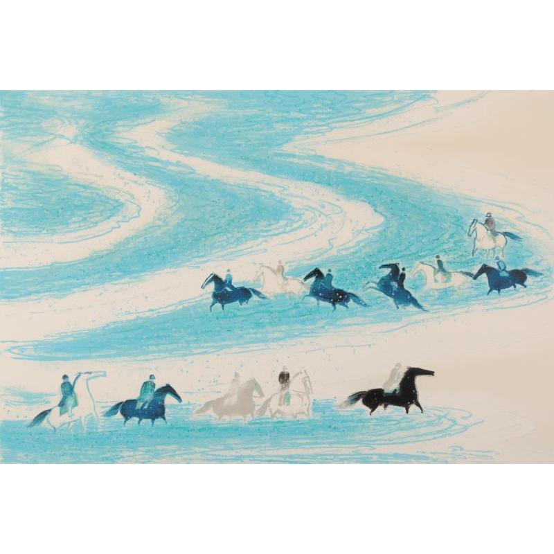 馬 絵画 風景画 インテリア リトグラフ 版画 アンドレ・ブラジリエ