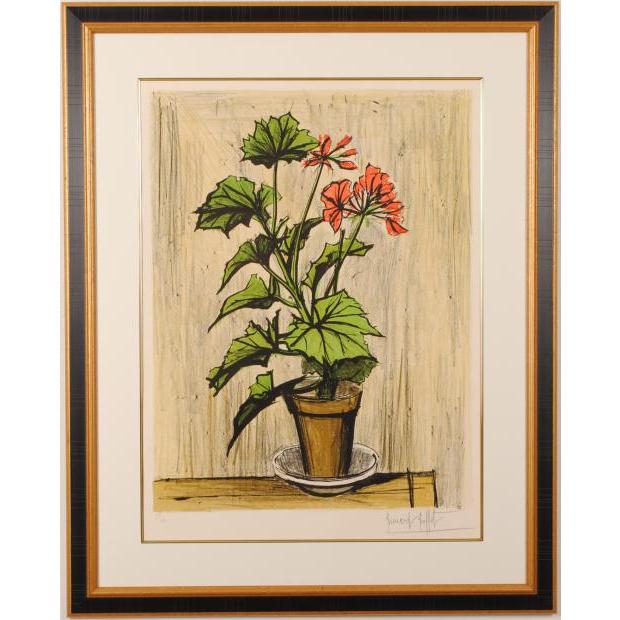 ベルナール・ビュッフェ ゼラニウム 花 絵画 静物画 インテリア