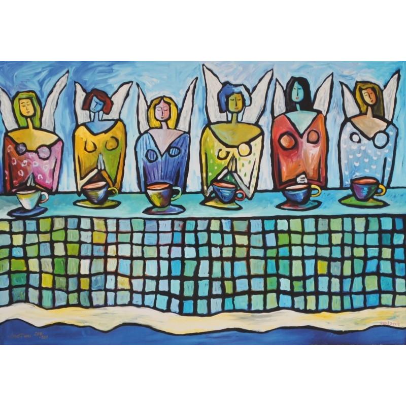 レオナルド・ダビンチ 絵画 最後の晩餐 パロディ シルクスクリーン