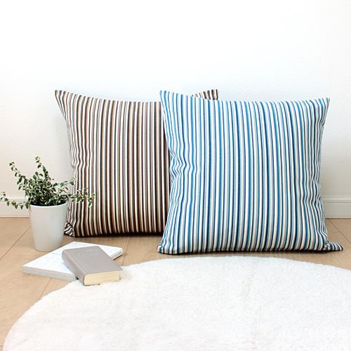 クッションカバー／幅60cm×丈60cm／クールなカラーストライプが