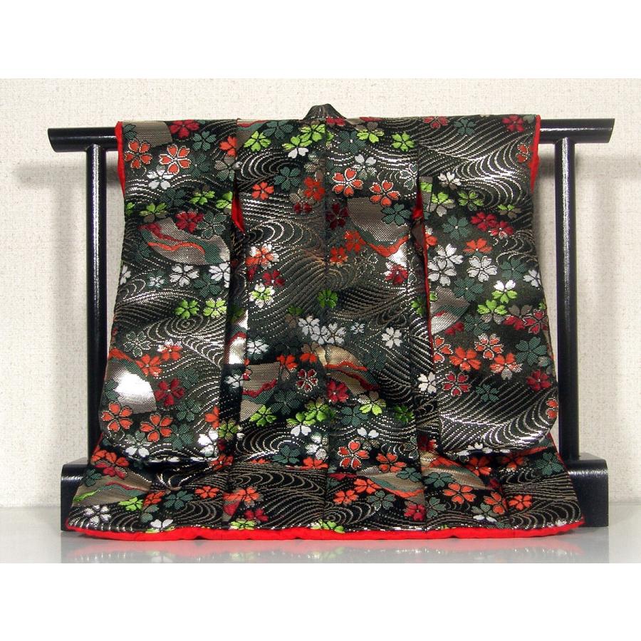 ミニチュア着物1/7金襴打掛キット 黒 -ミニ着物キット-（高さ195mm幅