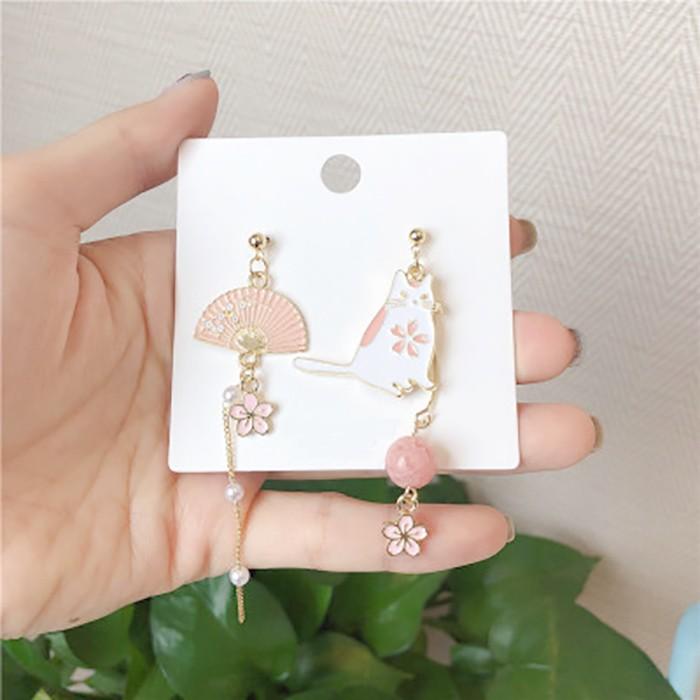数量限定 ピアス イヤリング ピンク 花 猫 フラワー ねこ 桜 さくら