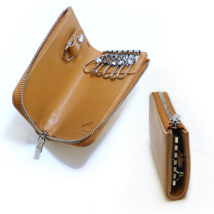 ファスナー キーケース サドルレザー ヌメ革 メンズ レディース