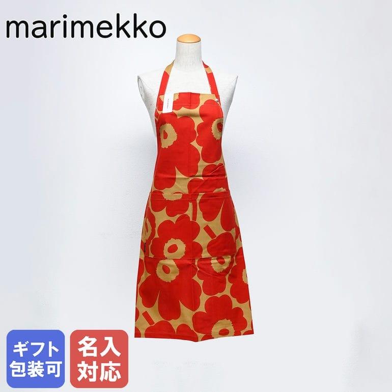 marimekko（マリメッコ） エプロン ピエニ ウニッコ レッド×ブラウン