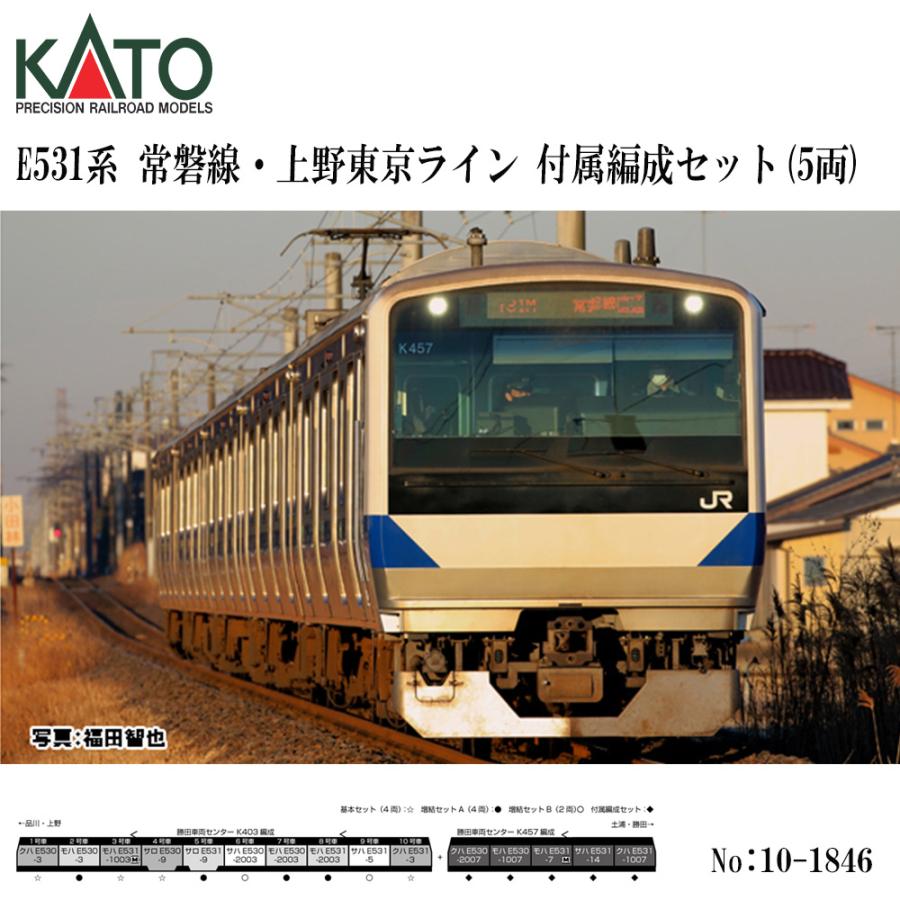 No:10-1846 KATO E531系 JR 常磐線・上野東京ライン 付属編成セット(5