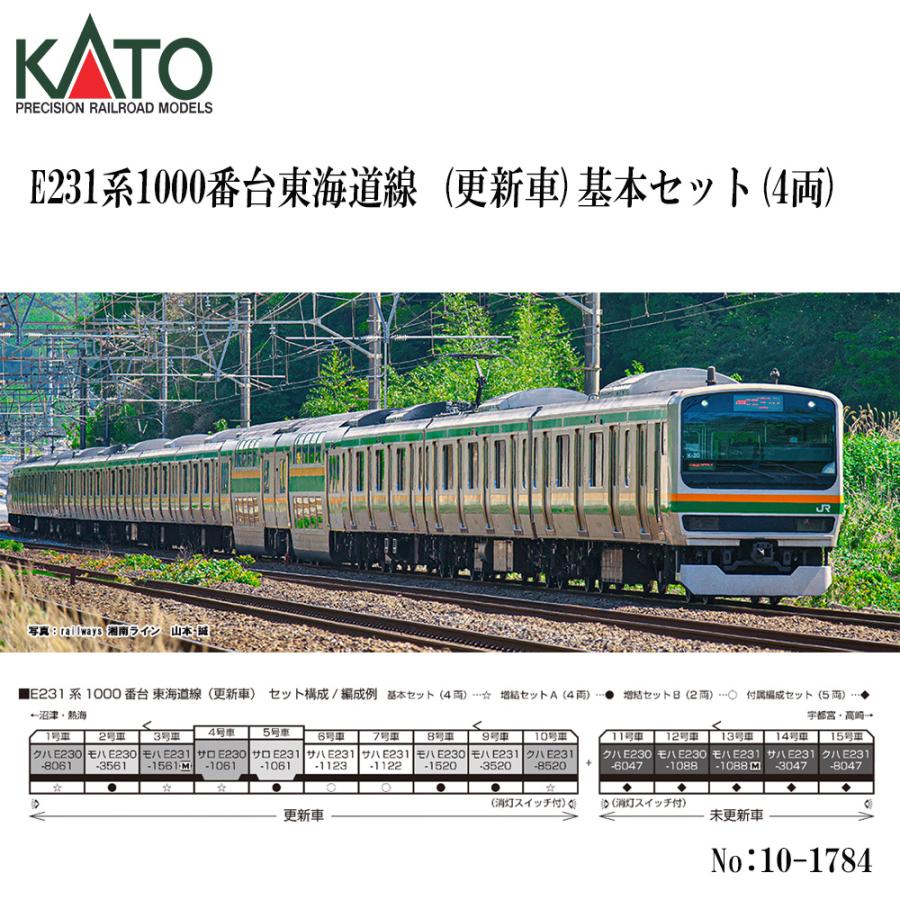 No:10-1784 KATO E231系1000番台東海道線(更新車) 基本セット(4両