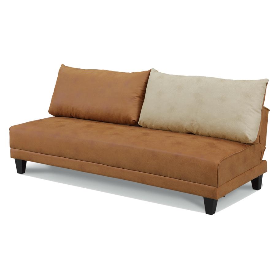 サンコウ ソファベッド DECO レザーファブリック キャメル 当店配送