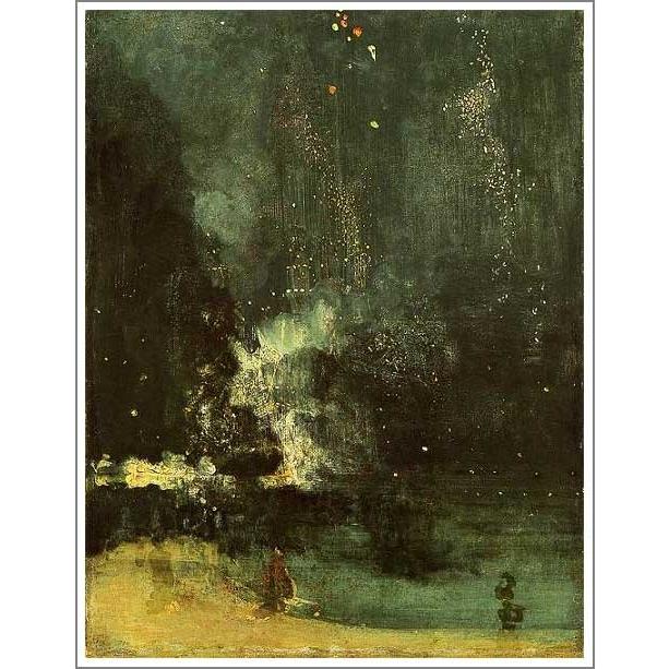 送料無料】絵画：ホイッスラー「黒と金のノクターン 〜 落下する花火