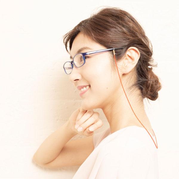 ≪ネックレスとしても使えるメガネチェーン≫ 赤珊瑚2ミリ玉メガネ