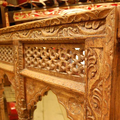 IndiaWoodMirror インド木彫窓枠ミラー インテリア アジアン家具