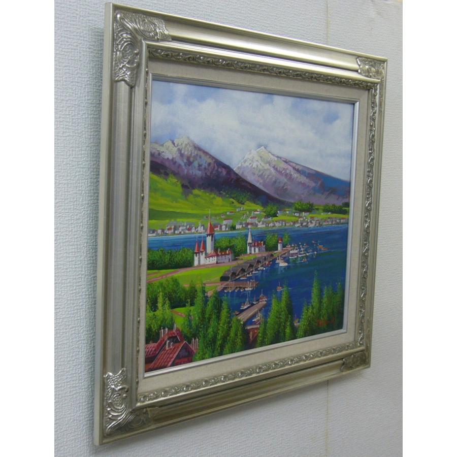 絵画 油絵 竹内敏彦 肉筆油絵 風景画 シュピーツ F8 送料無料 : アート