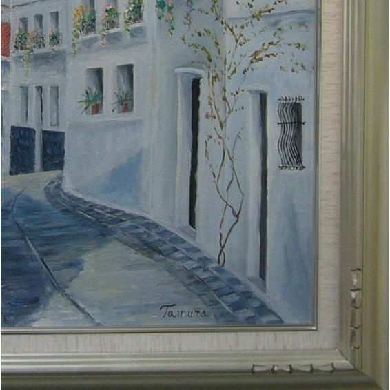 絵画 油絵 田村隆枝 肉筆油絵 ギリシャ 白壁の町 F12 送料無料
