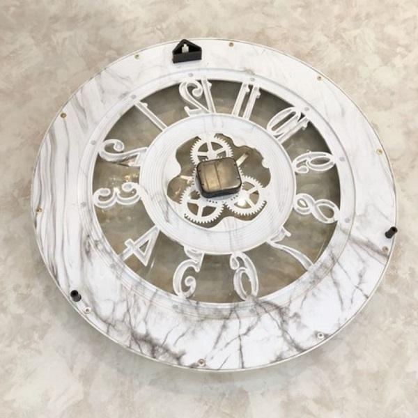 大理石風 掛け時計【無音連続秒針付】ビクトリアンパレス ゼブラマーブル