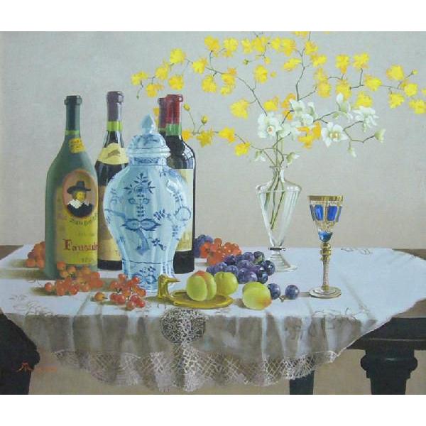 佐藤昌美 花とレモン 日本画 約60cm x 50cm 【公式通販】