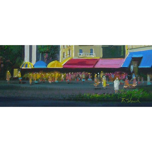 竹内敏彦 絵画 油絵 肉筆油絵 風景画 パリの街角 F8 送料無料 : アート