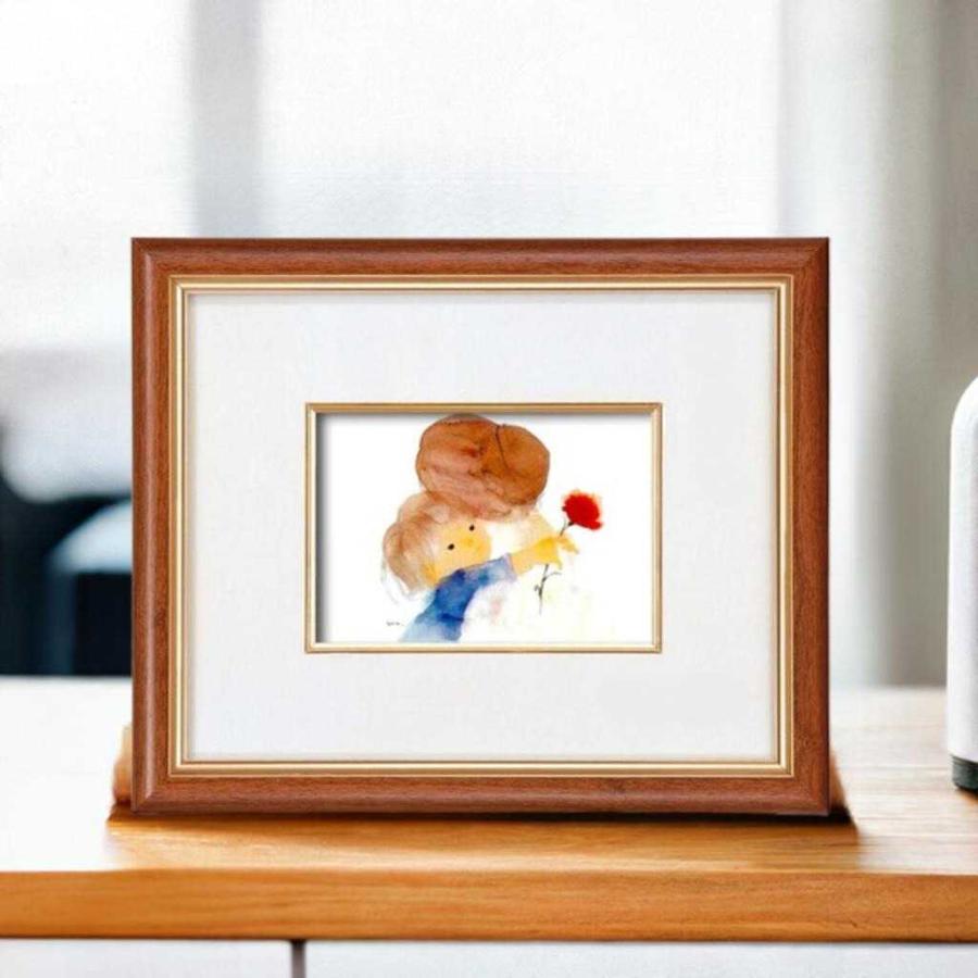 いわさきちひろ 絵画 母と子(ははとこ)壁掛け用 スタンド付き インチ額