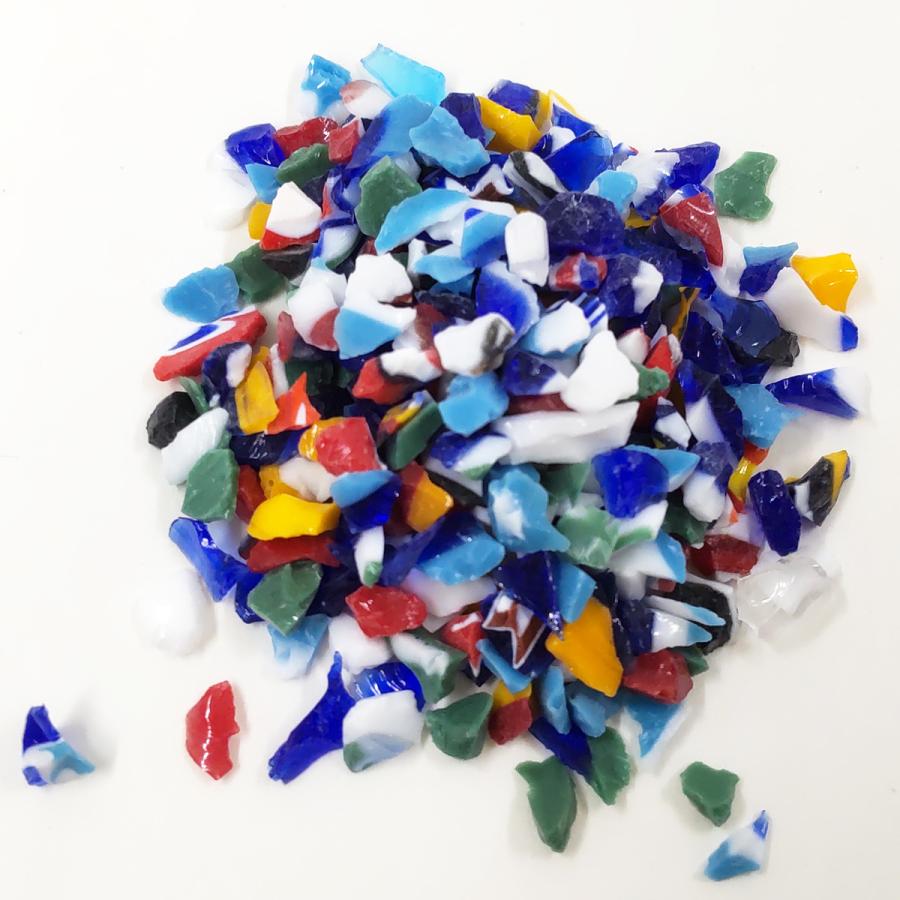 メール便可 ] ミルフィオリ 不透明 チップ 100g ベネチアンガラス