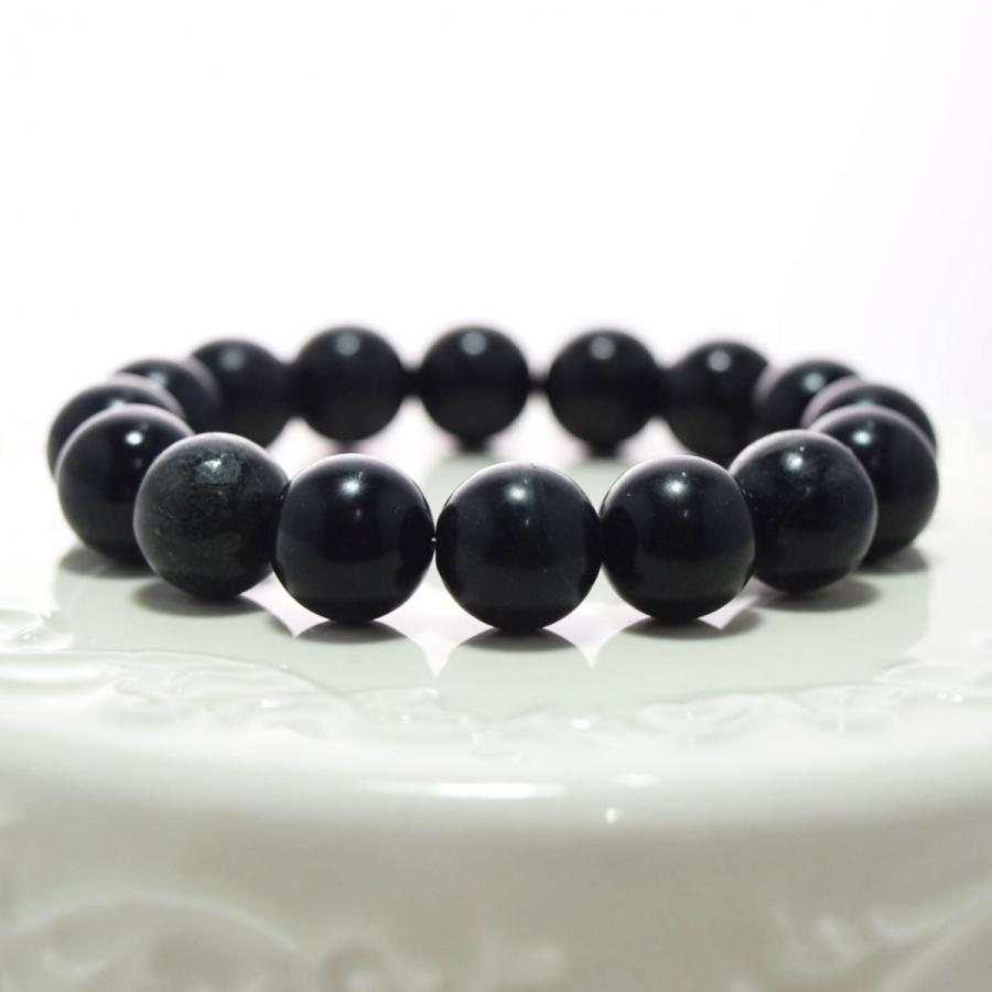 パワーストーン ブレスレット 神居古潭石 ブラック 11.5mm