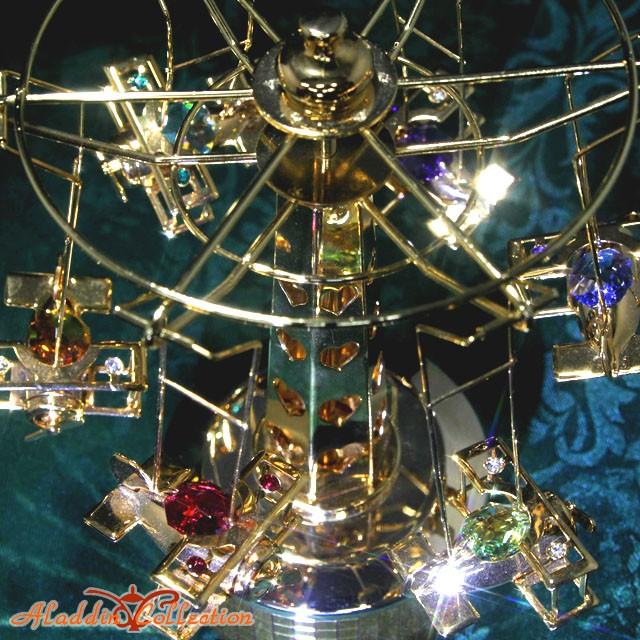 スワロフスキー オーナメント オルゴール飛行機 置物 合金製