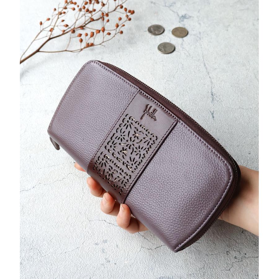 Sybilla（シビラ） ラウンドファスナー長財布 長財布 琥珀 レーザー