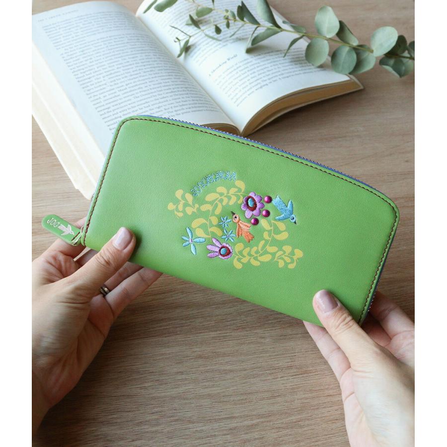 Sybilla（シビラ） ラウンドファスナー長財布 刺繍 花 jocomomola
