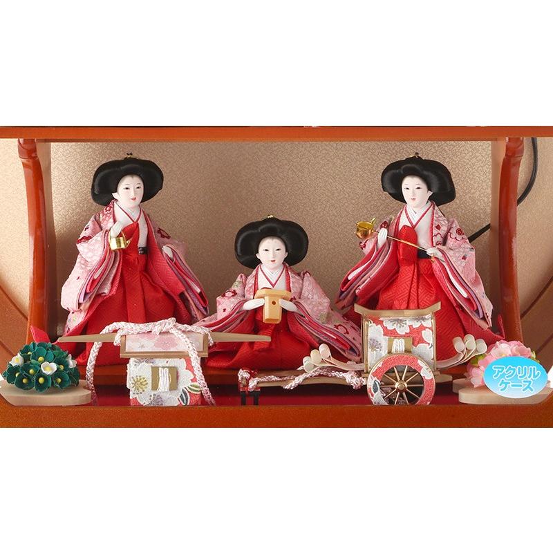雛人形 コンパクト ひな人形 雛 ケース飾り 五人飾り まどか 芥子五人