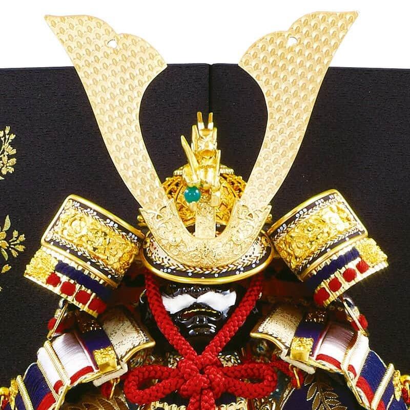 五月人形 吉徳 鎧平飾り 鎧飾り 平安道斎作 正絹紺肩取縅 純金箔押鎧 8