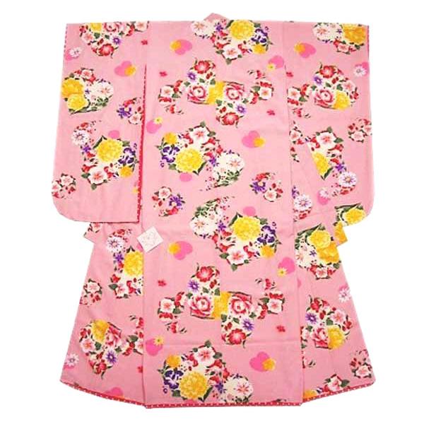 セイコマツダ（SEIKO MATSUDA） 七五三 着物 四つ身 7歳 ピンク ハート