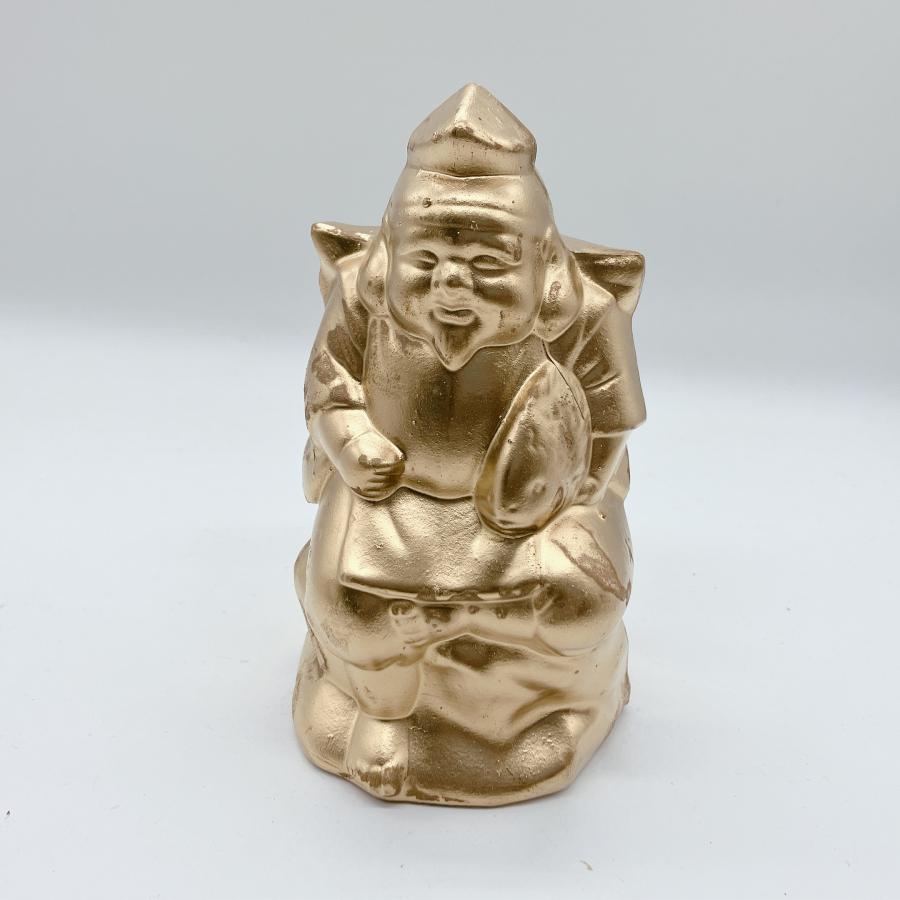 恵比須 大黒様 陶器 縁起物 置物 インテリア 金色 エビス 小さい