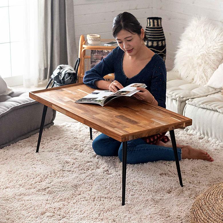 センターテーブル コーヒーテーブル ローテーブル アイアン脚 テーブル