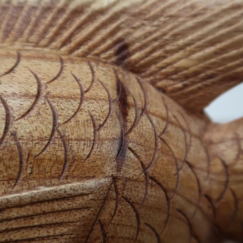 魚の木彫り 木製 25X7X12.5 【さかなの木彫り 魚の置物 魚のオブジェ