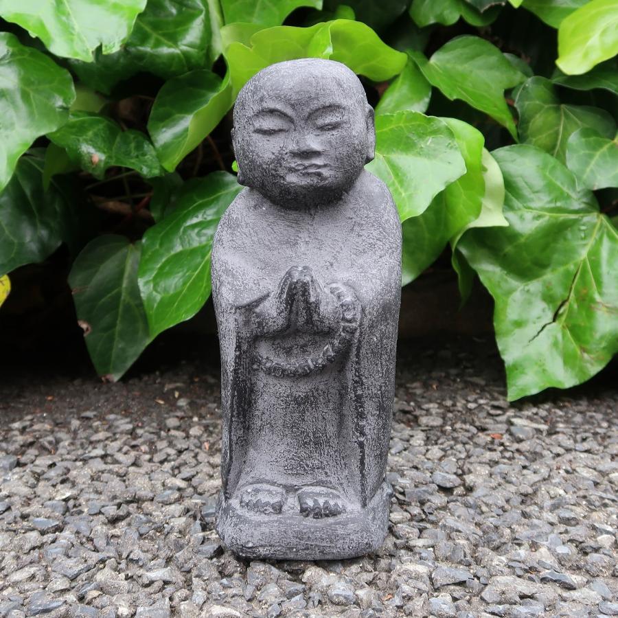 お地蔵さん 石像 合掌 コンクリート 22cm アンティーク調 おじぞうさん