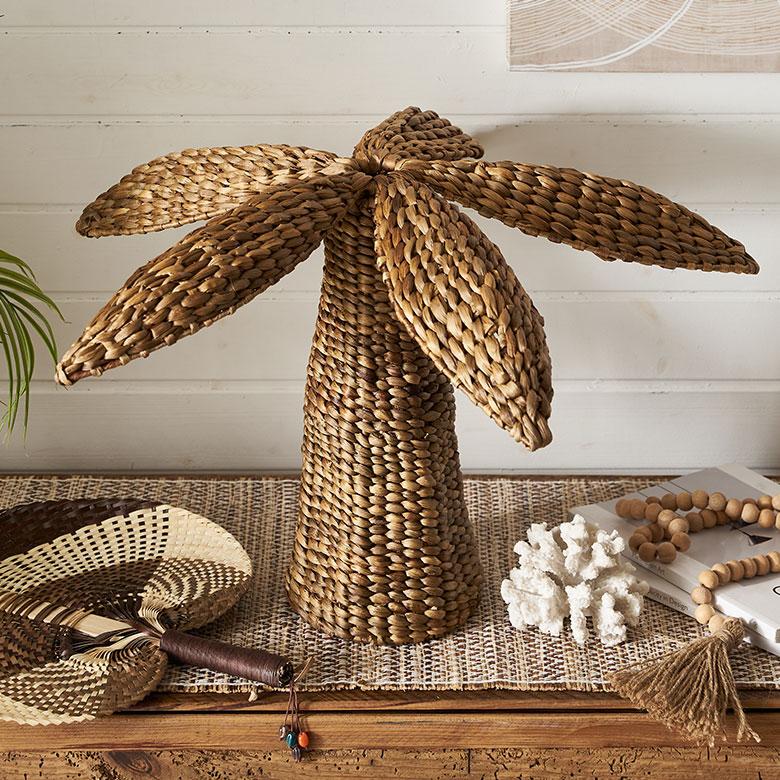 アジアン オブジェ ヤシの木 インテリア 置物 ウォーターヒヤシンス