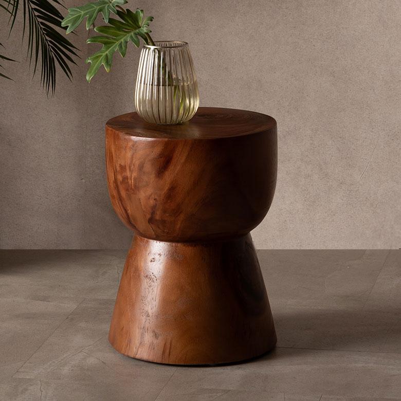 サイドテーブル 丸 無垢 スツール ウッド 椅子 木製 いす 天然木