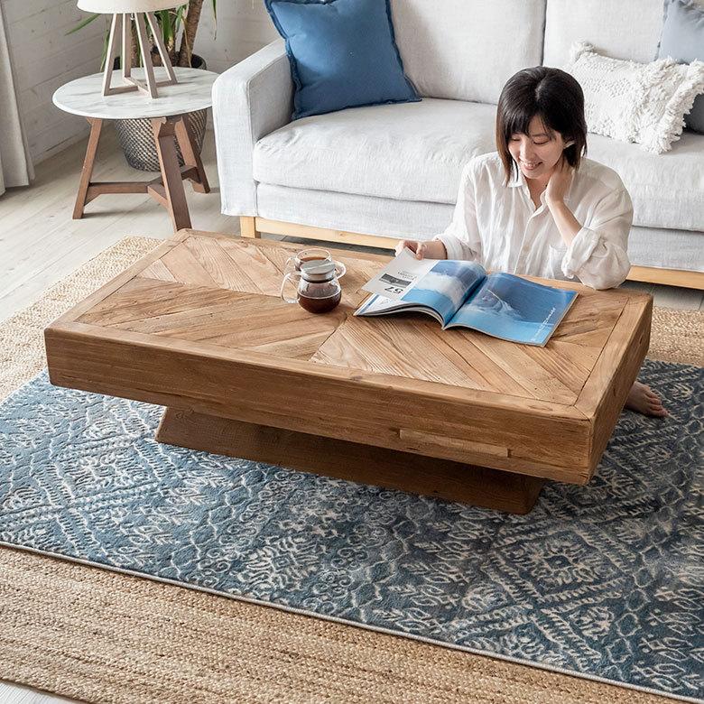 東谷 センターテーブル テーブル 木製 W 125 × D 65 cm 長方形 91520