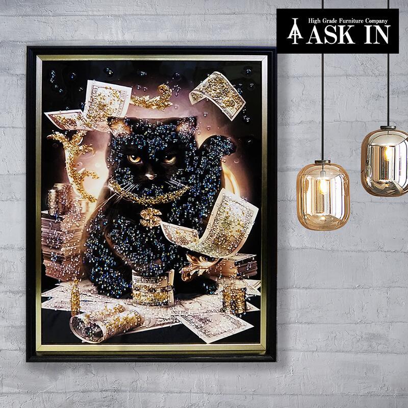 クリスタルアート ビリオネア339 アートパネル 43x53cm キャット 動物