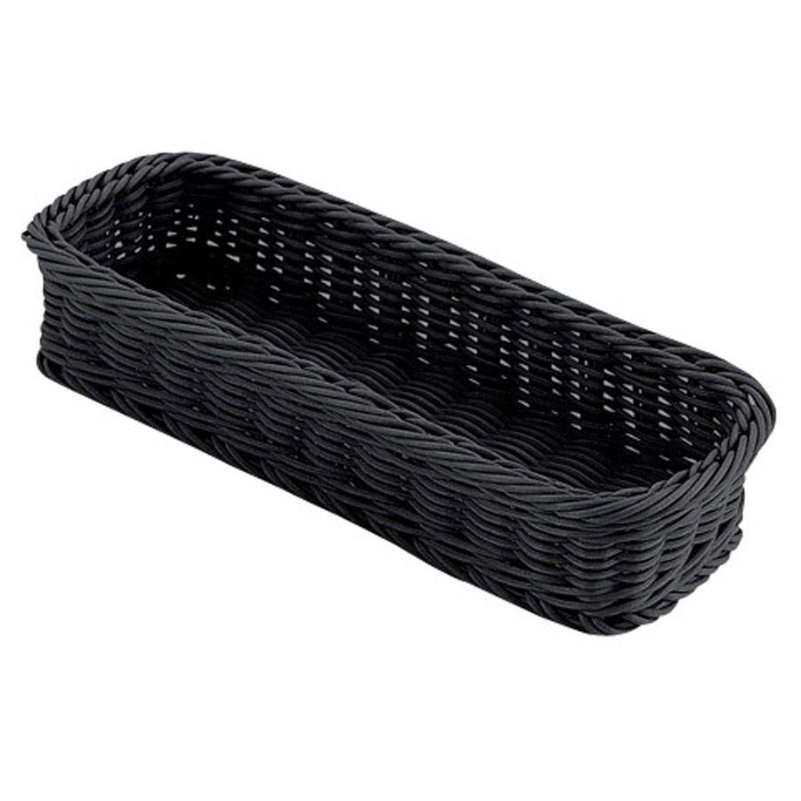 PPラタン カトラリーバスケット 大(4人用) ブラック CB-006-BK