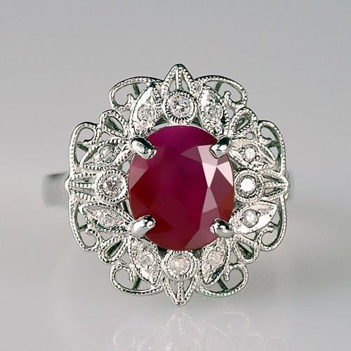 ルビー リング 指輪 大粒 3.0ct Pt900 ミャンマー産 7月 誕生石 天然石