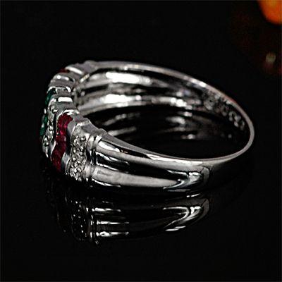 ルビー エメラルド サファイア リング 指輪 Pt100 /K10WG マルチカラー