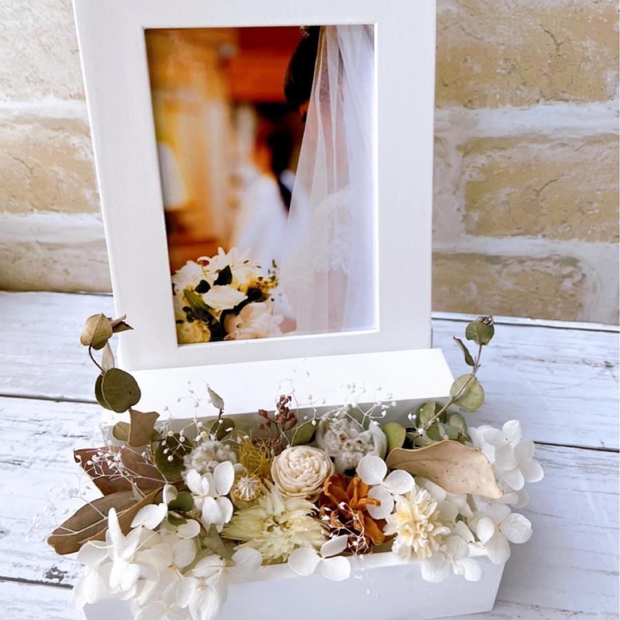 マルチウッドフレーム プリザーブドフラワー ドライフラワーアレンジ