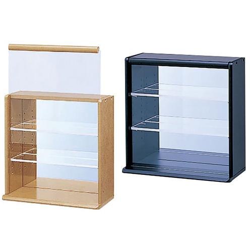 コレクションケース ミニ 3段 デスクトップ 木製 飾り棚 幅25cm 背面