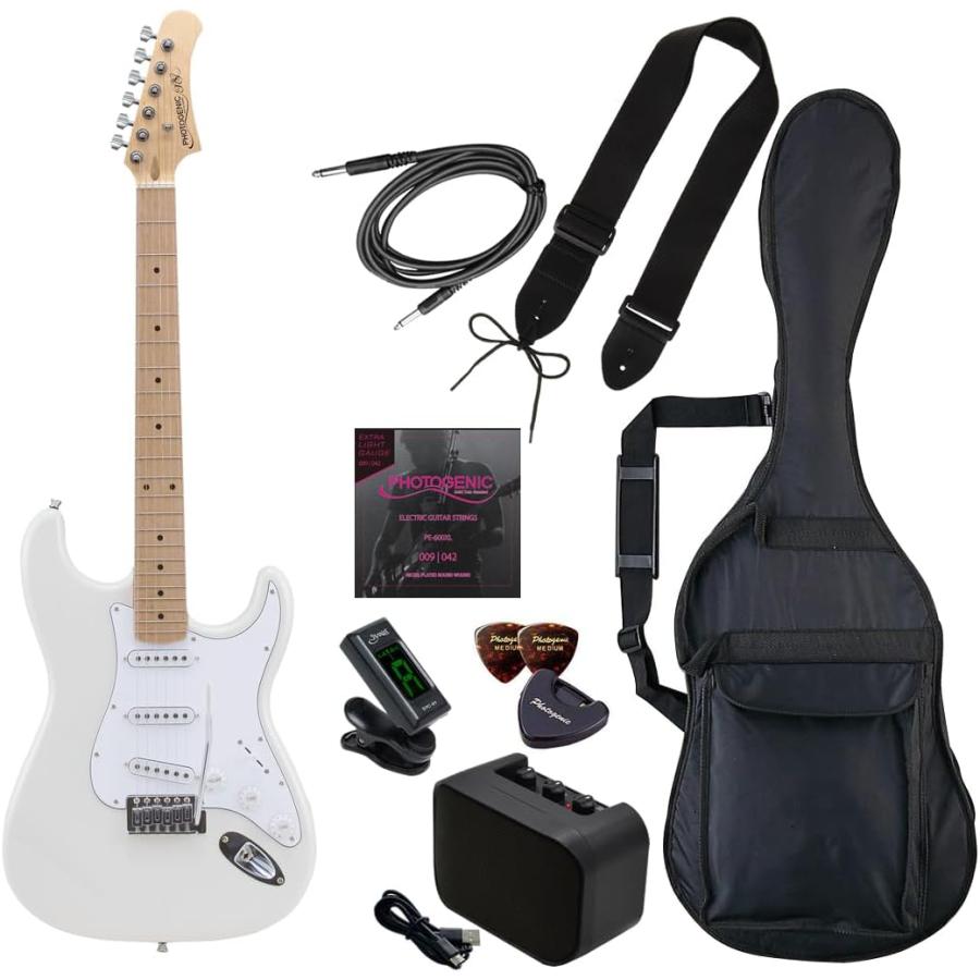 Photogenic エレキギター 初心者 PhotoGenic ST-180M/WH ホワイト