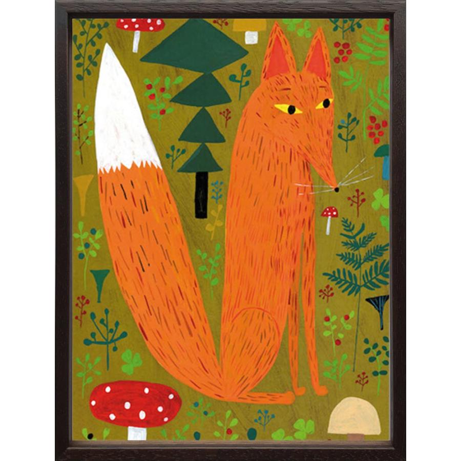 絵画/マッティ・ピックヤムサ きつね/額入り アートフレーム 壁掛け