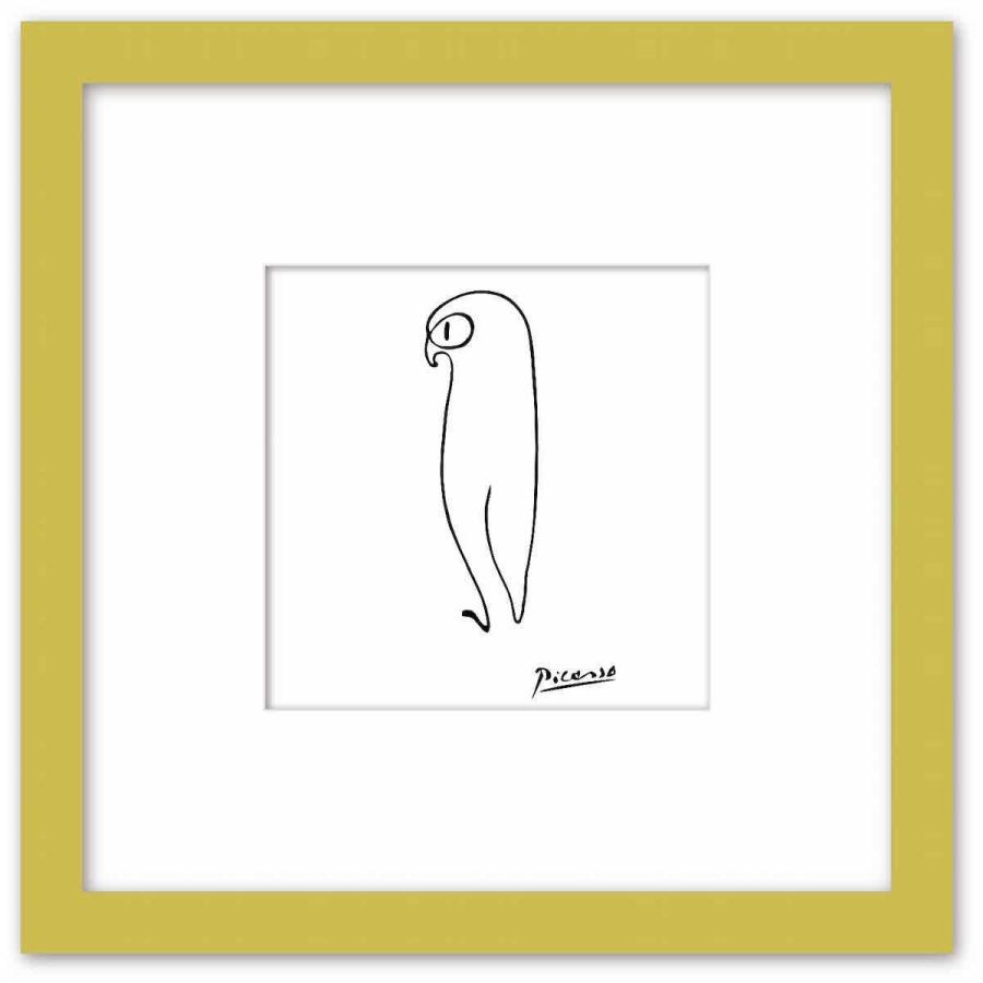 名画 ラインアート パブロ・ピカソ 署名入り フクロウ ナチュラル