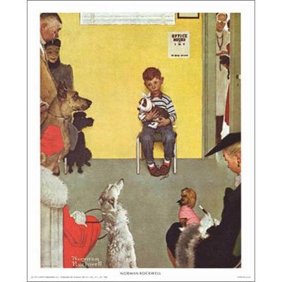 Waiting For the Vet (mini)（ノーマン ロックウェル） 額装品 ウッド