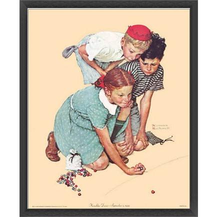 Knuckles Down（ノーマン ロックウェル） 額装品 ウッドベーシック