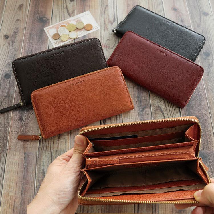 カーフレザー 長財布 ラウンドファスナー 本革 メンズ 男性 財布