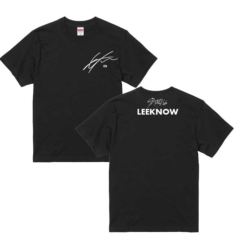 リノ LEEKNOW ストレイキッズ スキズ 男女兼用Tシャツ ブラックTシャツ